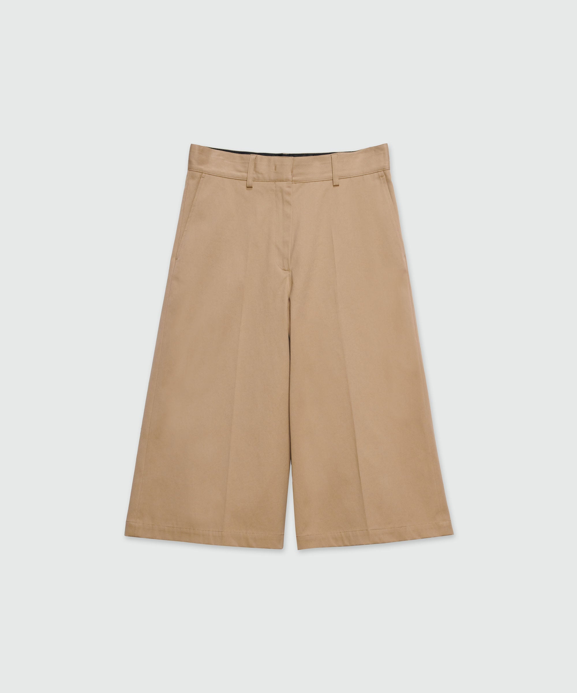 Bermuda shorts in camel faille cotton - 1
