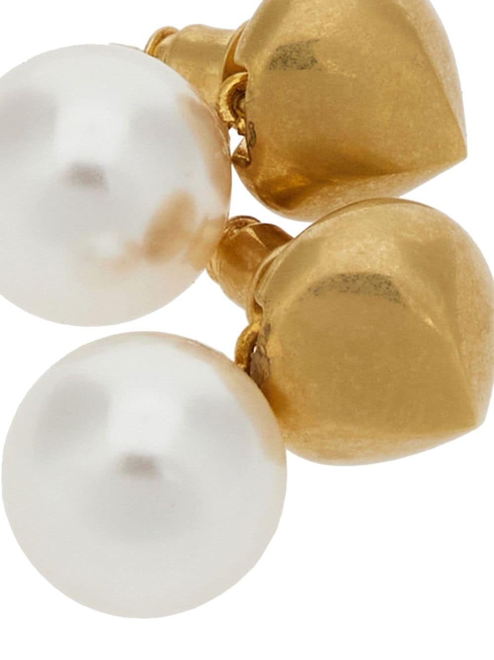 logo-engraved bead-pendant earrings - 3