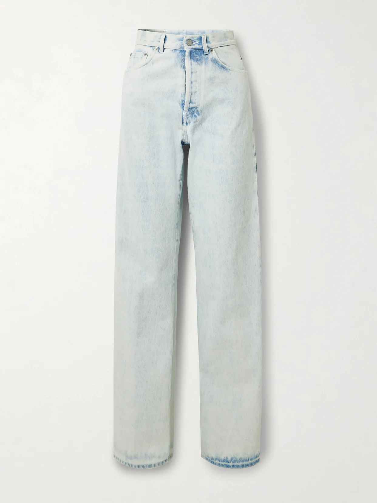 Acid-wash Mid-rise Slim-leg Jeans - 1