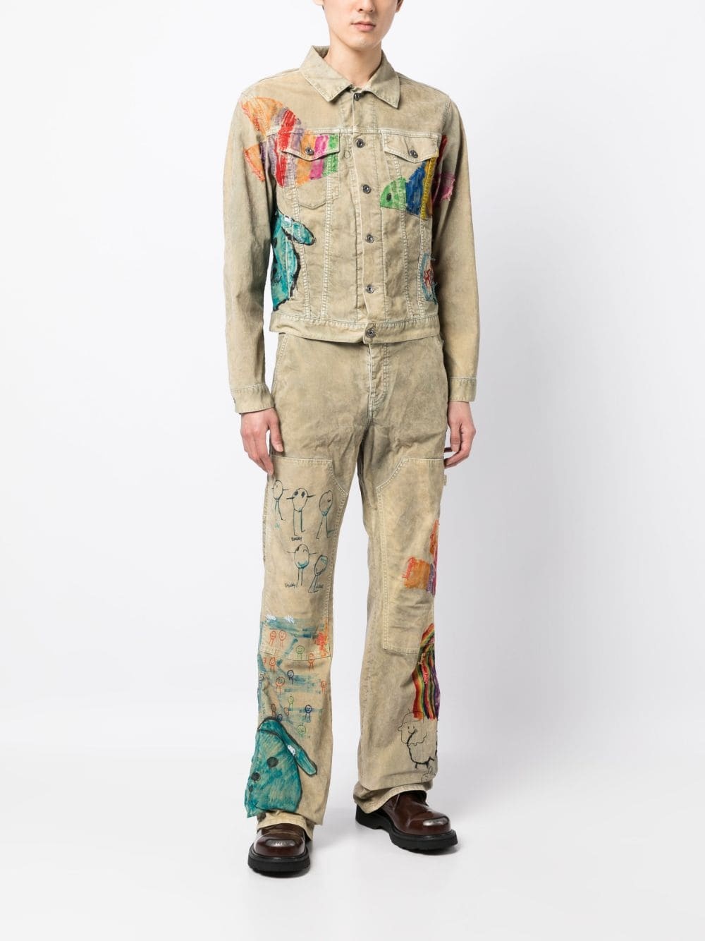 Cartoon flared carpenter pants - 2