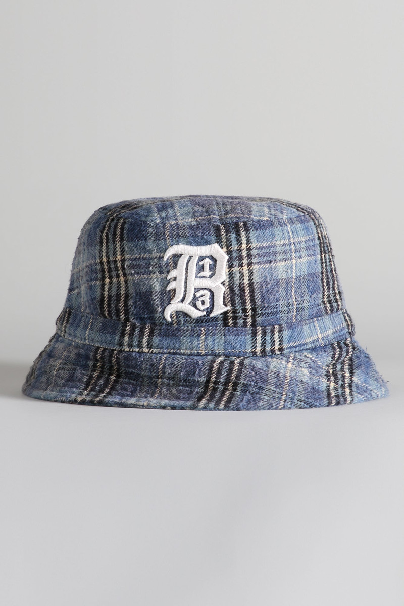 LAYERED BUCKET HAT - BLUE PLAID 1