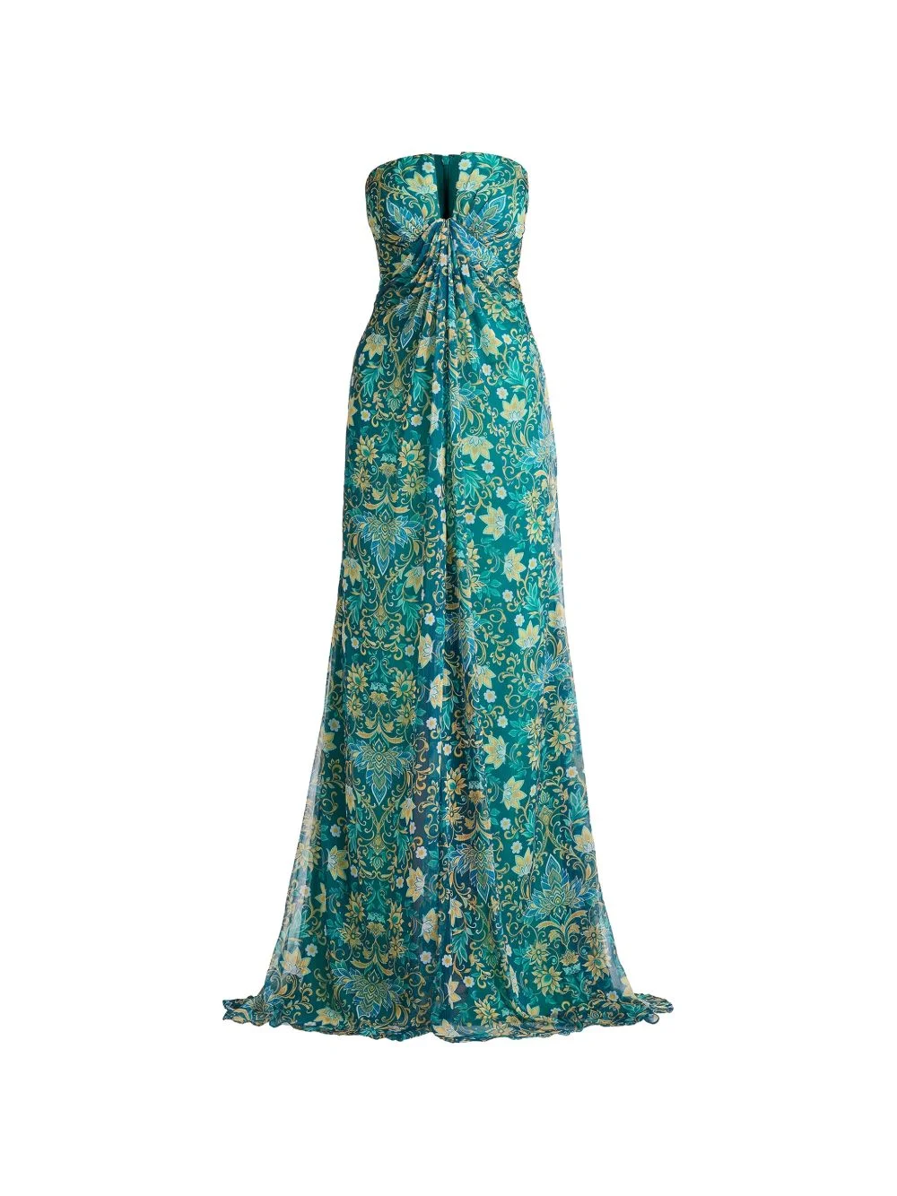 floral-print strapless maxi dress - 1