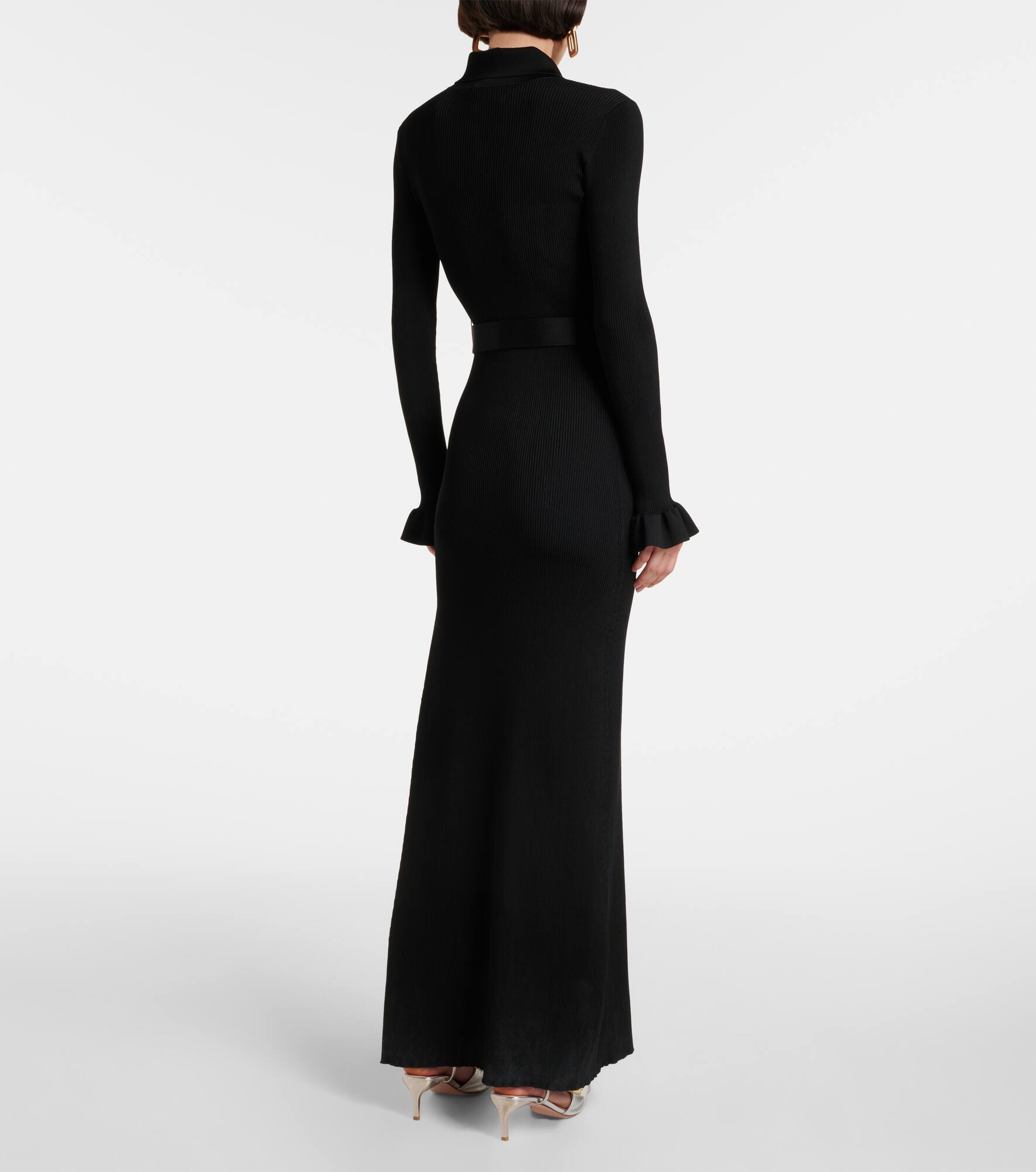 Ribbed-knit side-slit maxi dress - 3