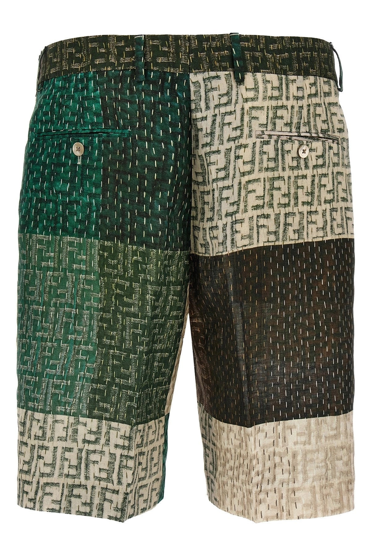 Fendi Men Patchwork Bermuda Shorts - 3