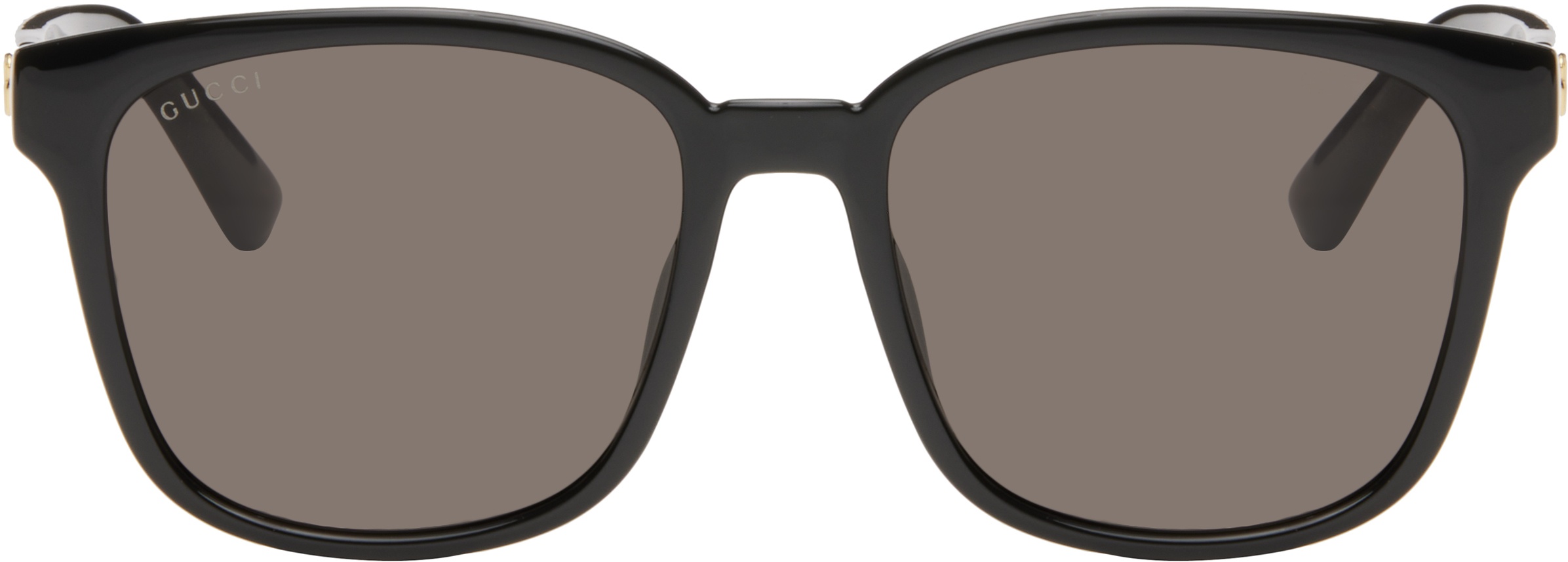 Black Lines Thin Square Acetate Sunglasses - 2