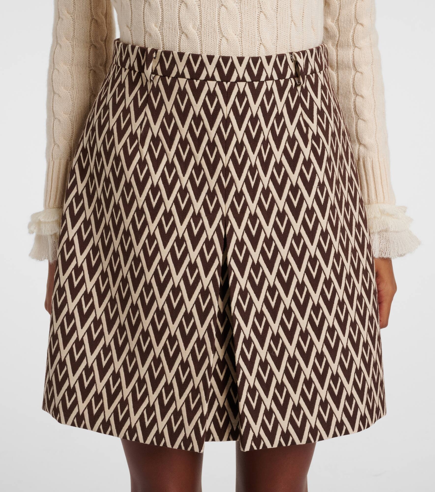 Toute La V wool jacquard miniskirt - 4