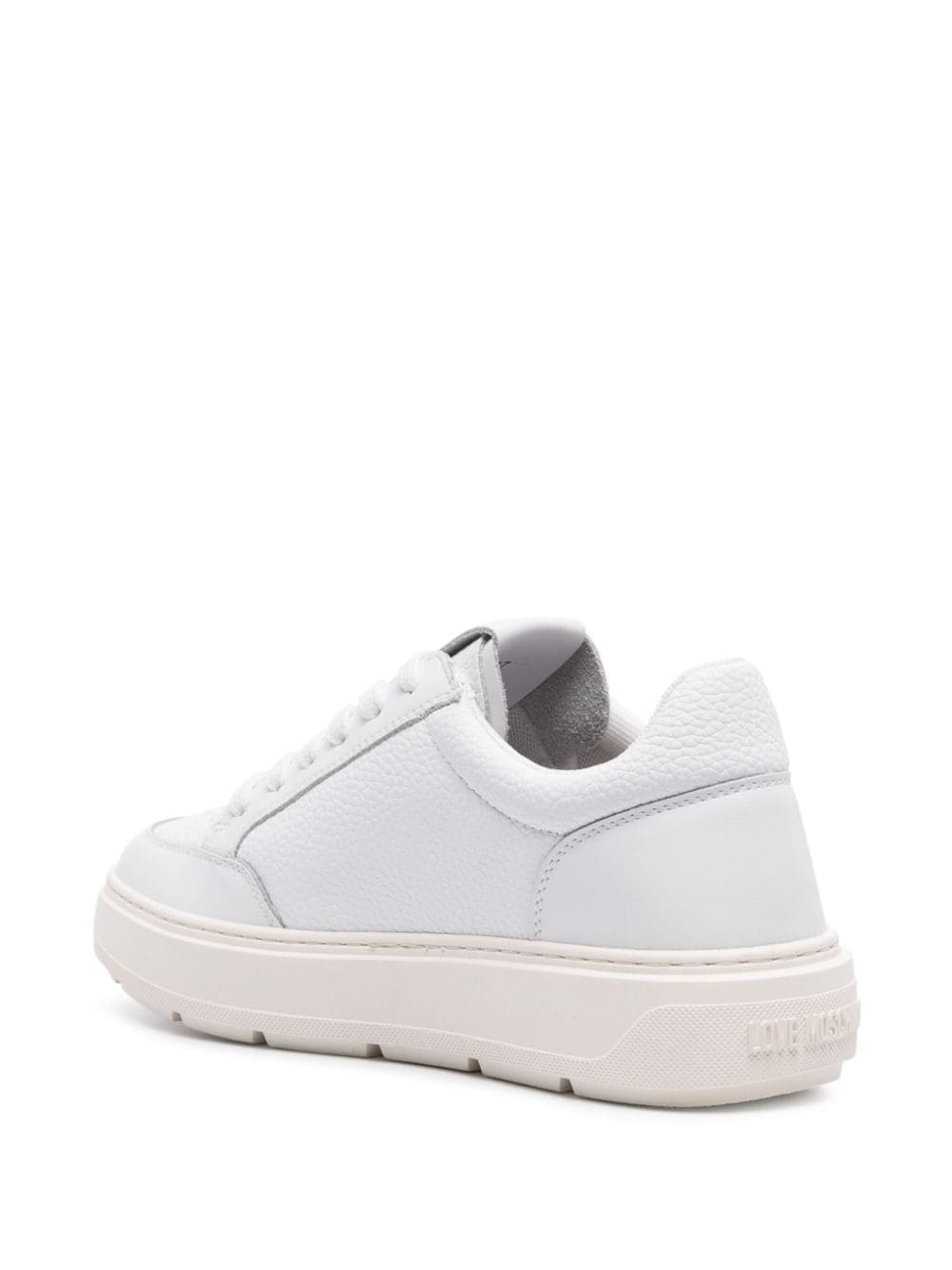 logo-print leather sneakers - 3