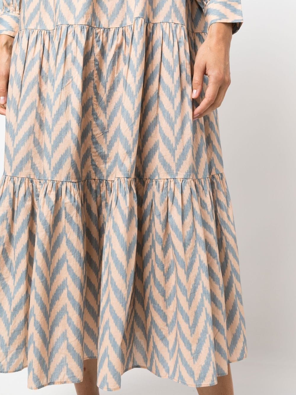 Georgina chevron-print tiered dress - 5
