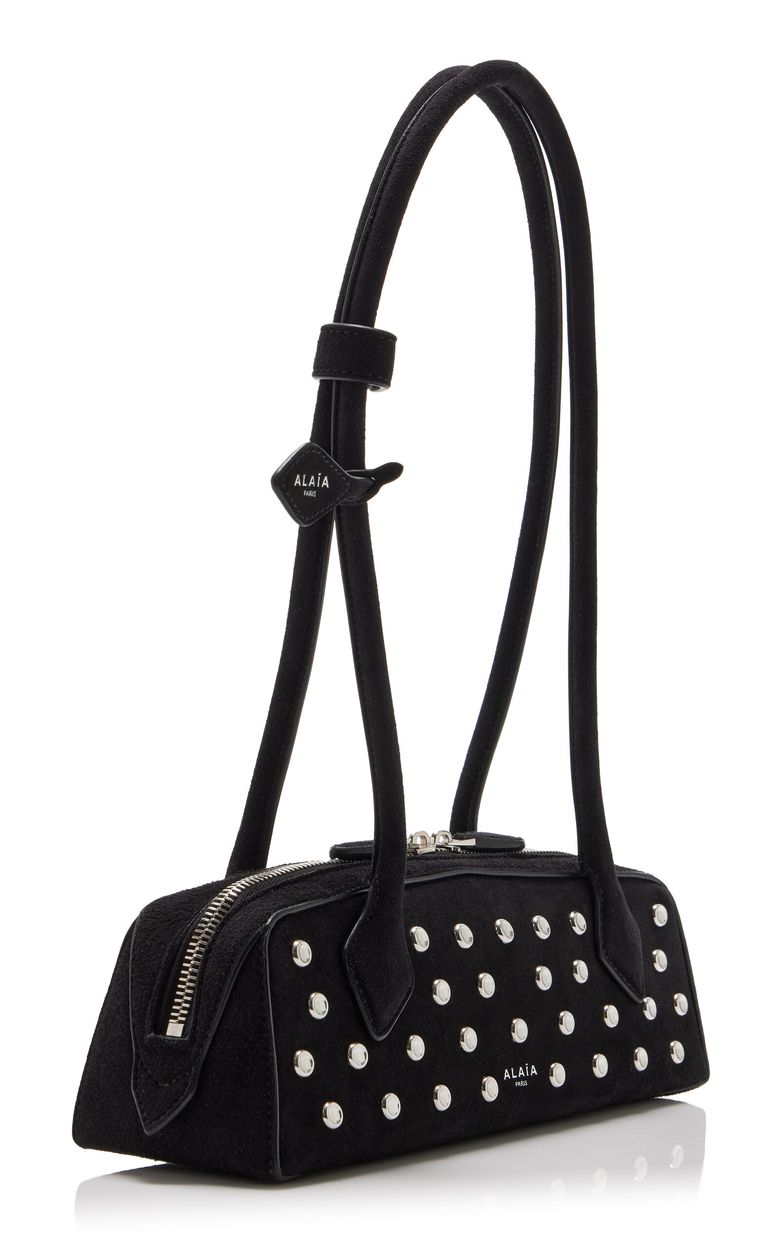 Exclusive Le Teckel Small Studded Suede Shoulder Bag black - 4