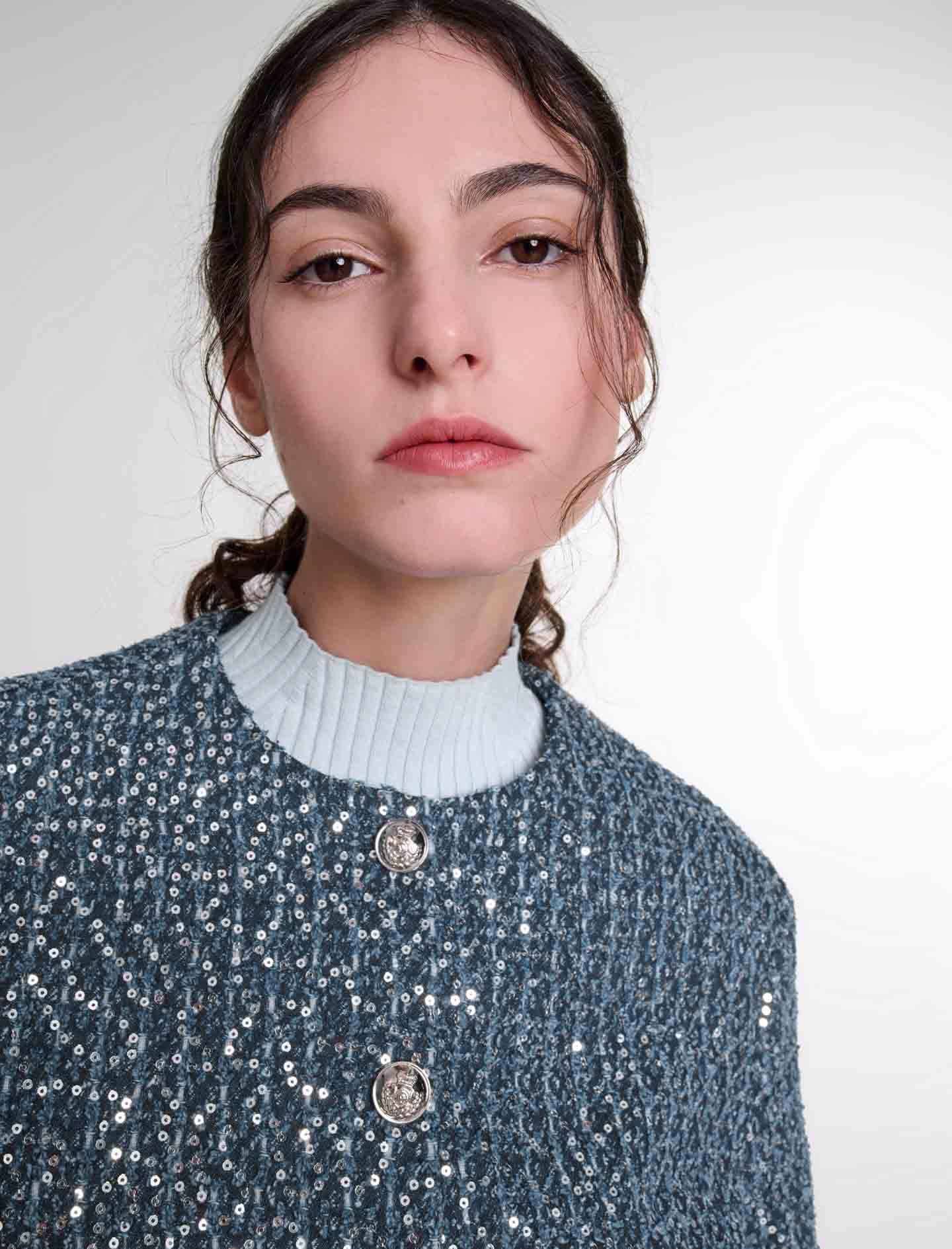 Sequinned tweed jacket - 7