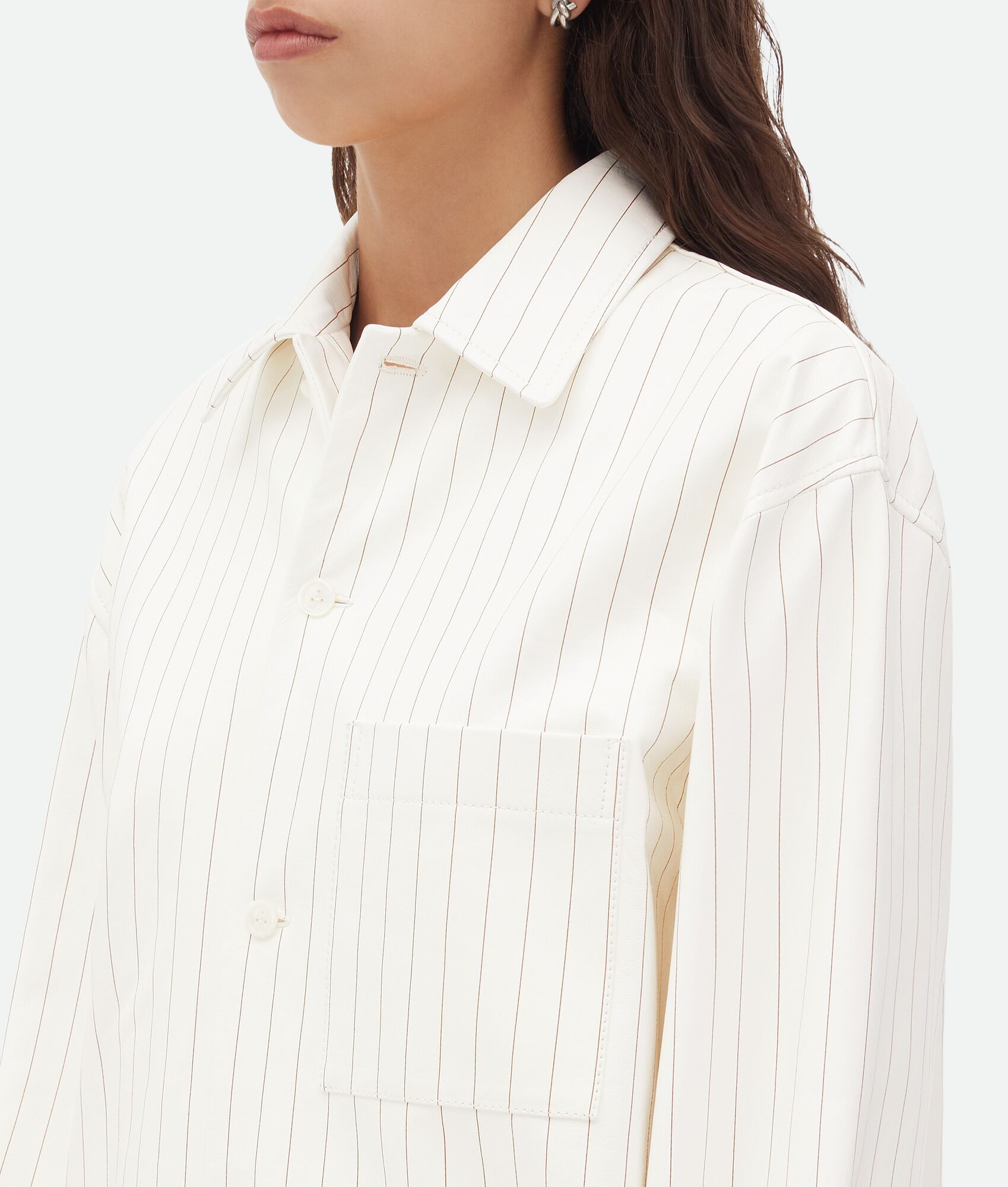 Printed Leather Pinstripe Shirt - 4