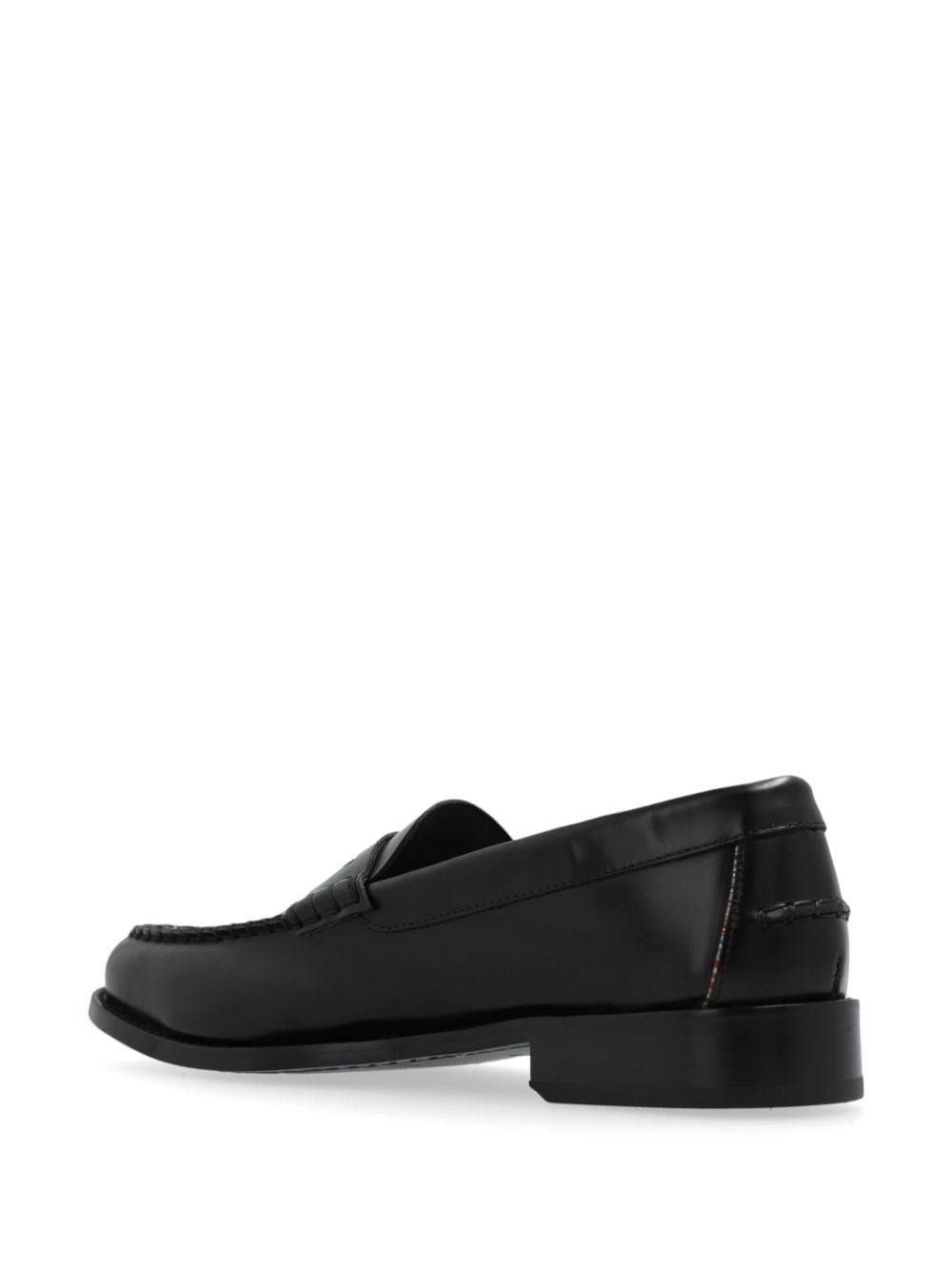 round-toe leather loafers - 3