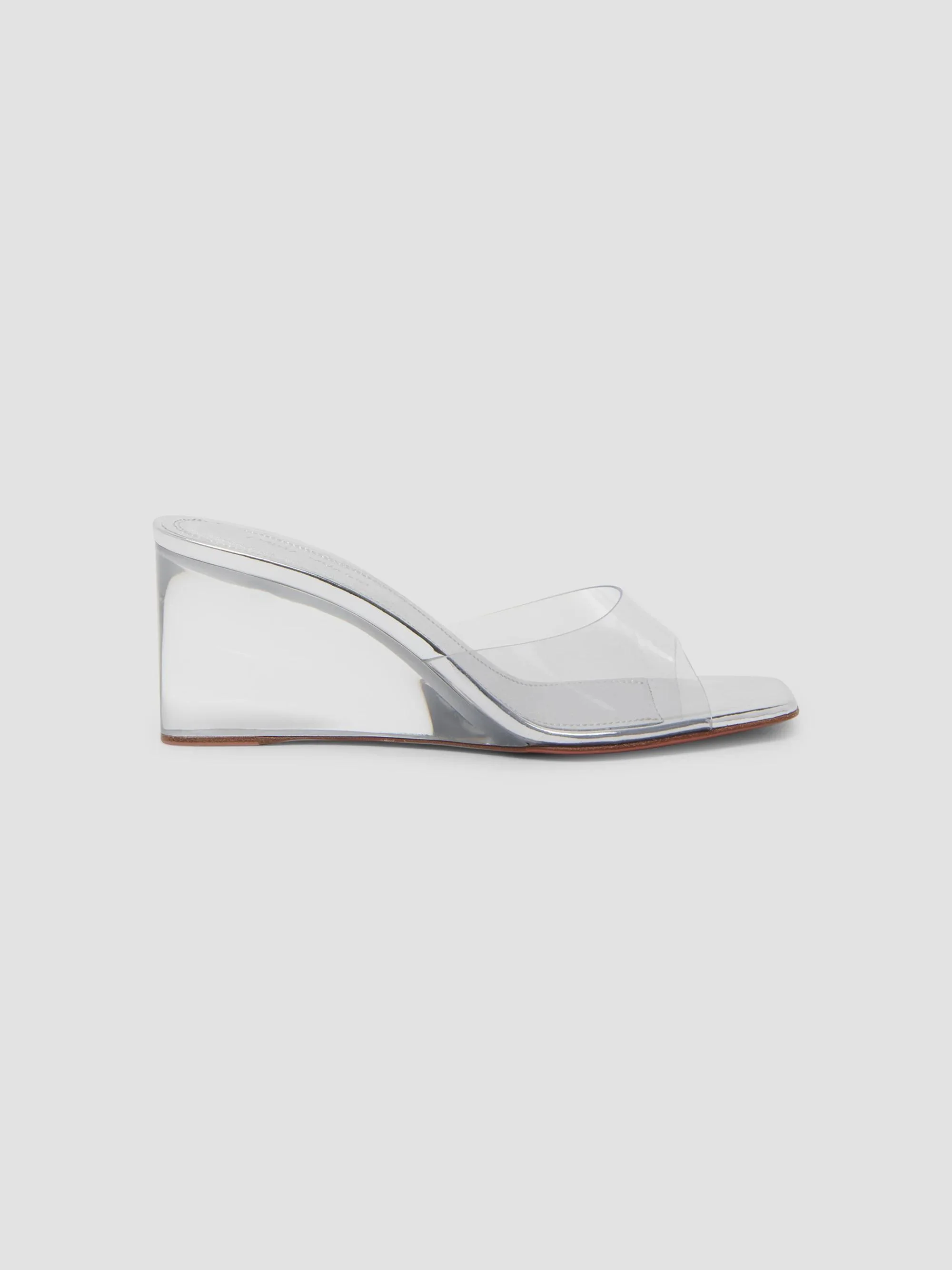 Women's Lupita 70MM Glass Wedge Sandals - Transparent Silver Mirror - 1