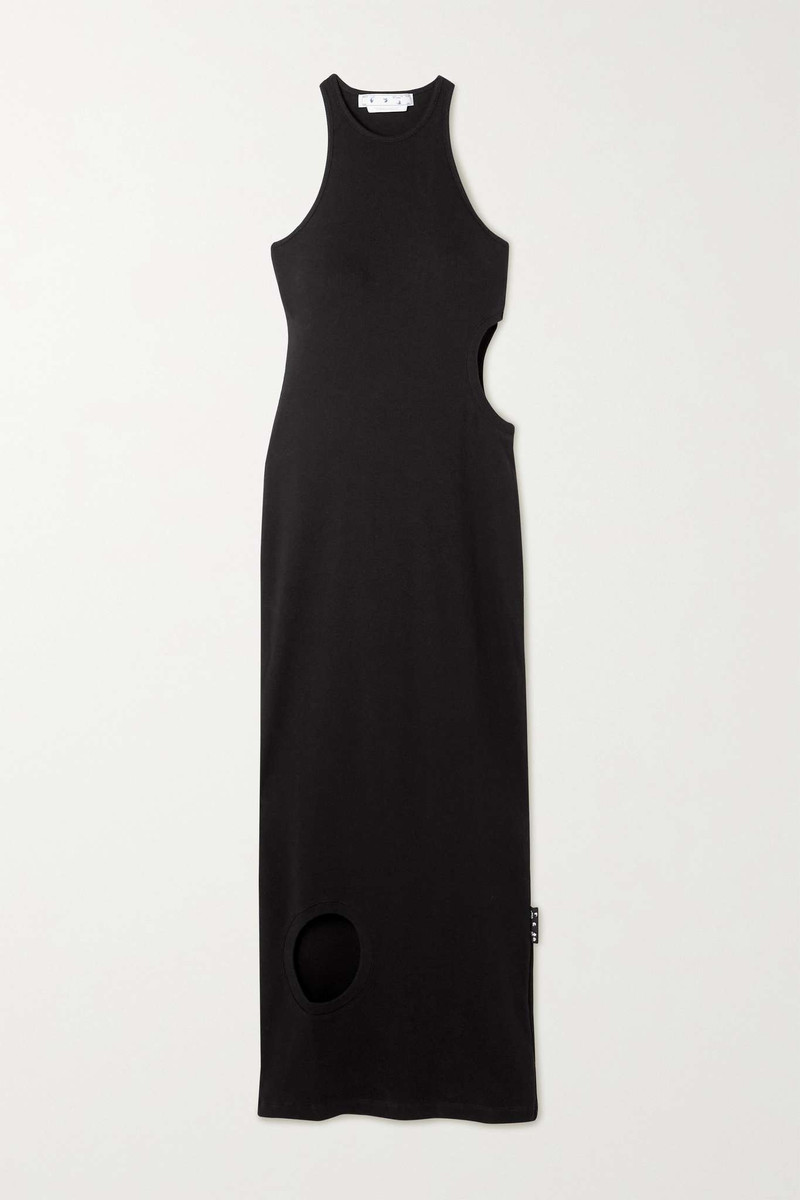 Meteor cutout ribbed stretch-cotton jersey midi dress - 1