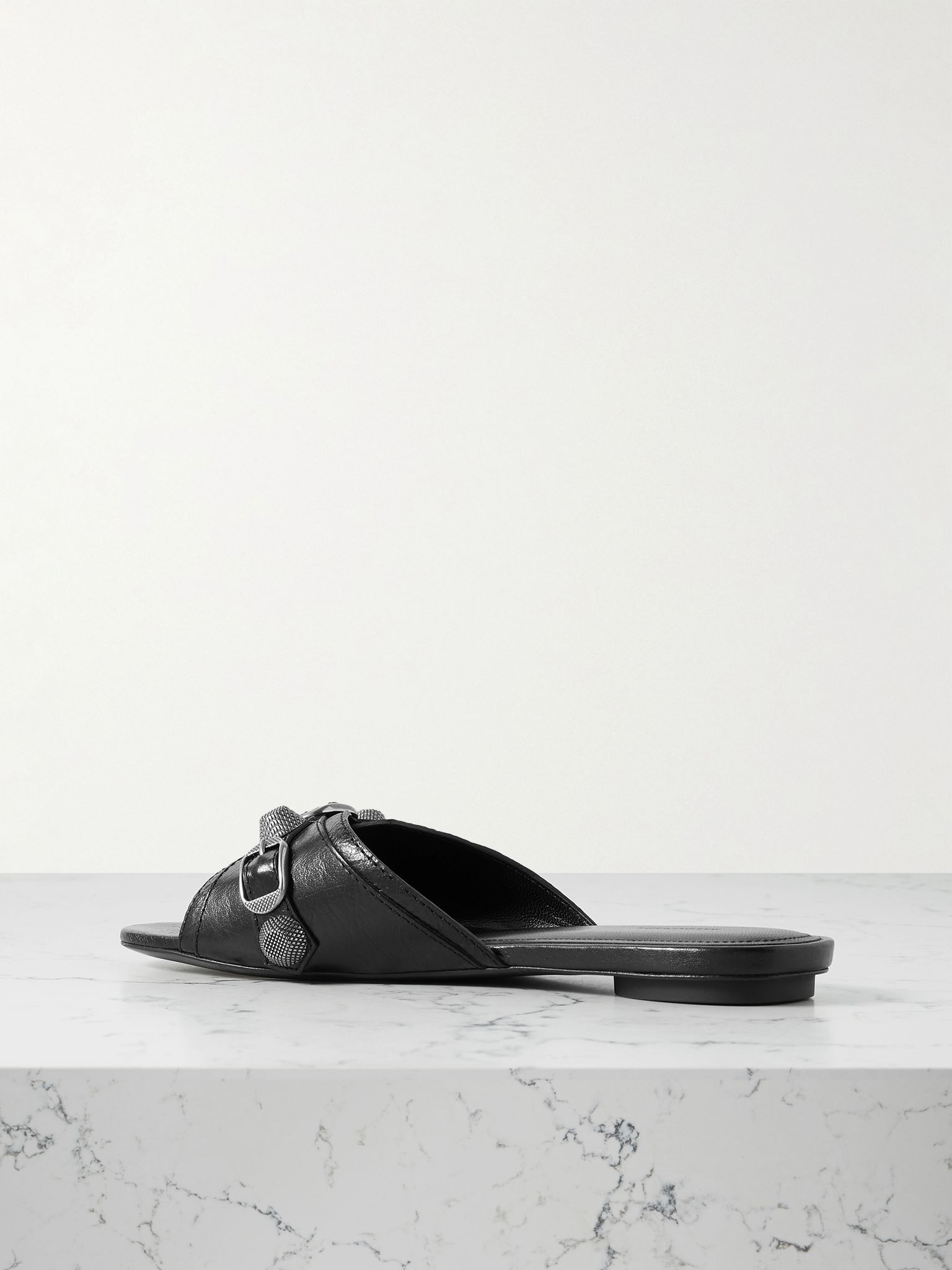 Cagole embellished textured-leather sandals Black - 3