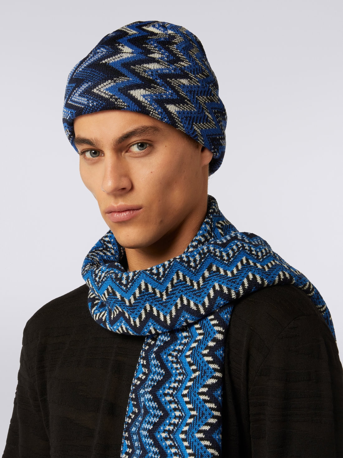 Zigzag wool knit hat - 3