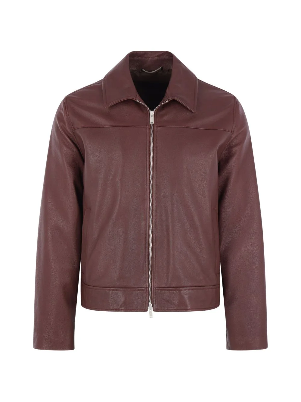 zip-up leather jacket - 1