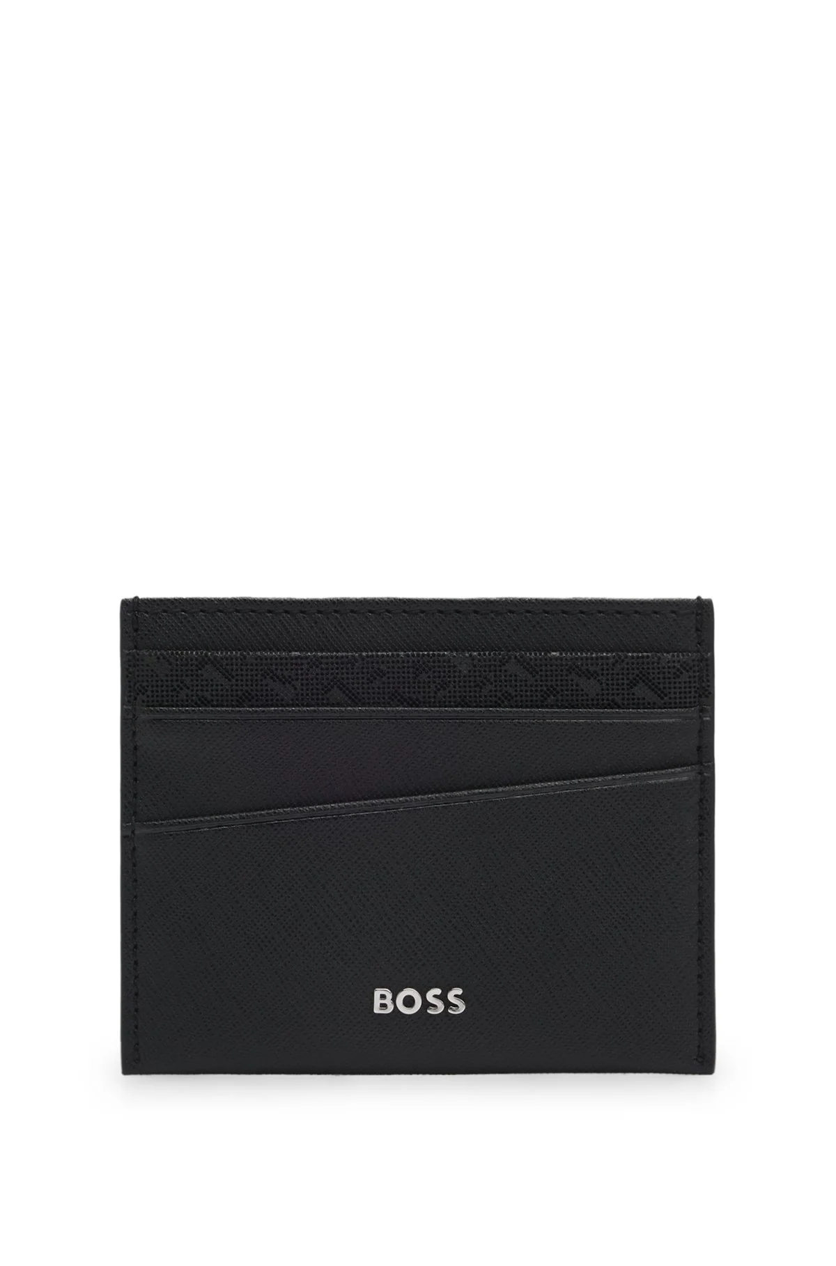MIXED-TEXTURE CARD HOLDER WITH LOGO TRIM - 1