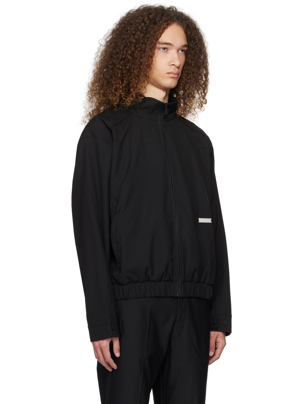 Black Streamline Track Jacket - 2