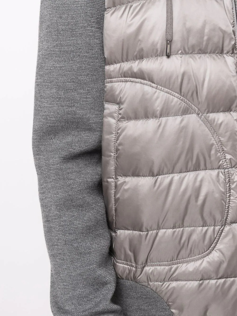 contrast-panel hooded down jacket - 5