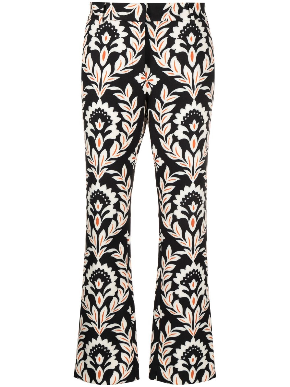 floral-print cropped trousers - 1