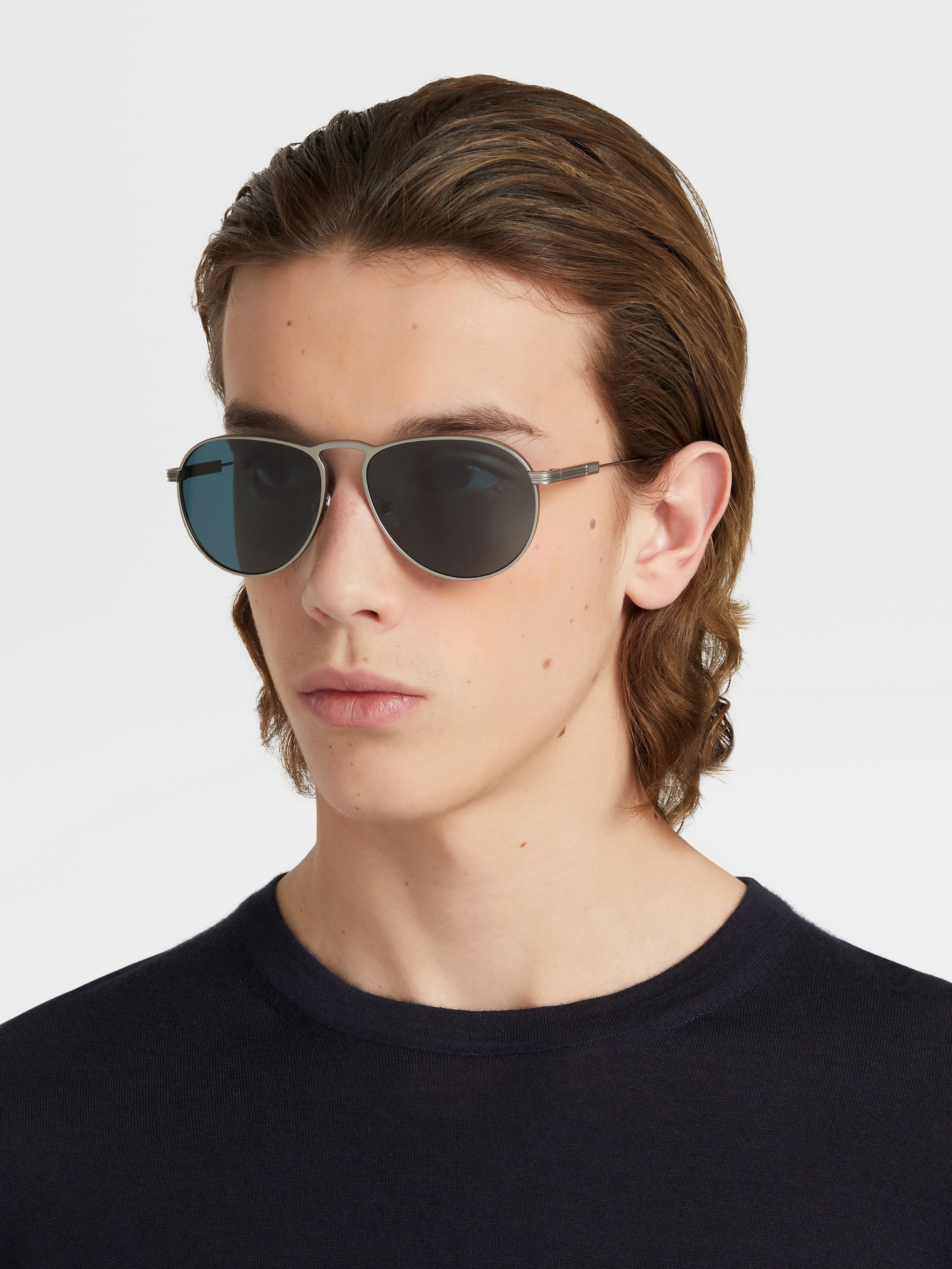 LIGHT RUTHENIUM METAL SUNGLASSES - 4