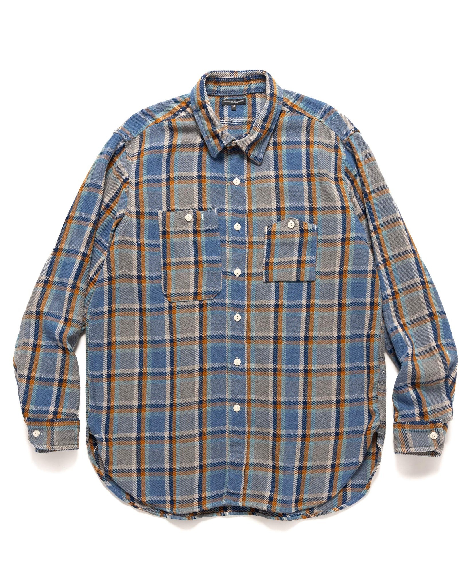 Work Shirt Cotton Heavy Twill Plaid Blue - 1