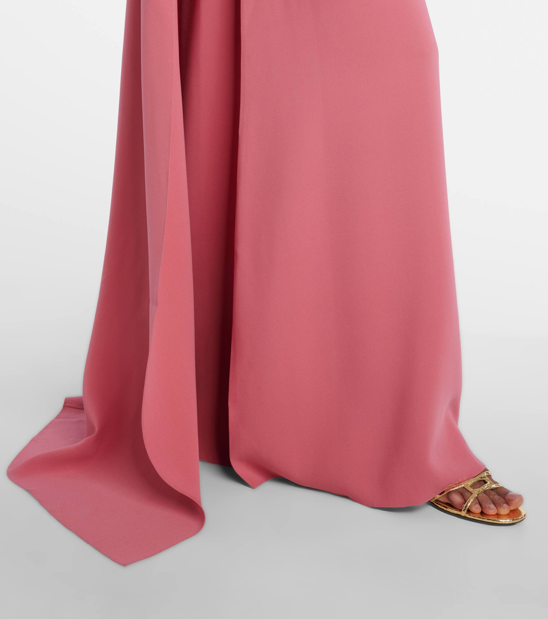 Caped silk-blend gown - 5