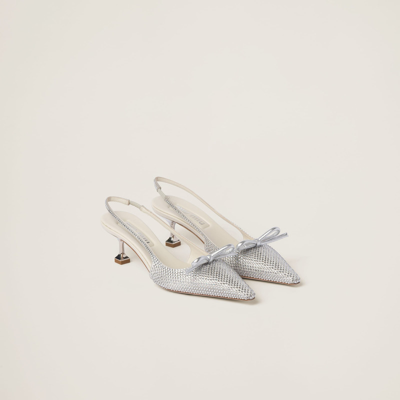 Satin slingback pumps - 1