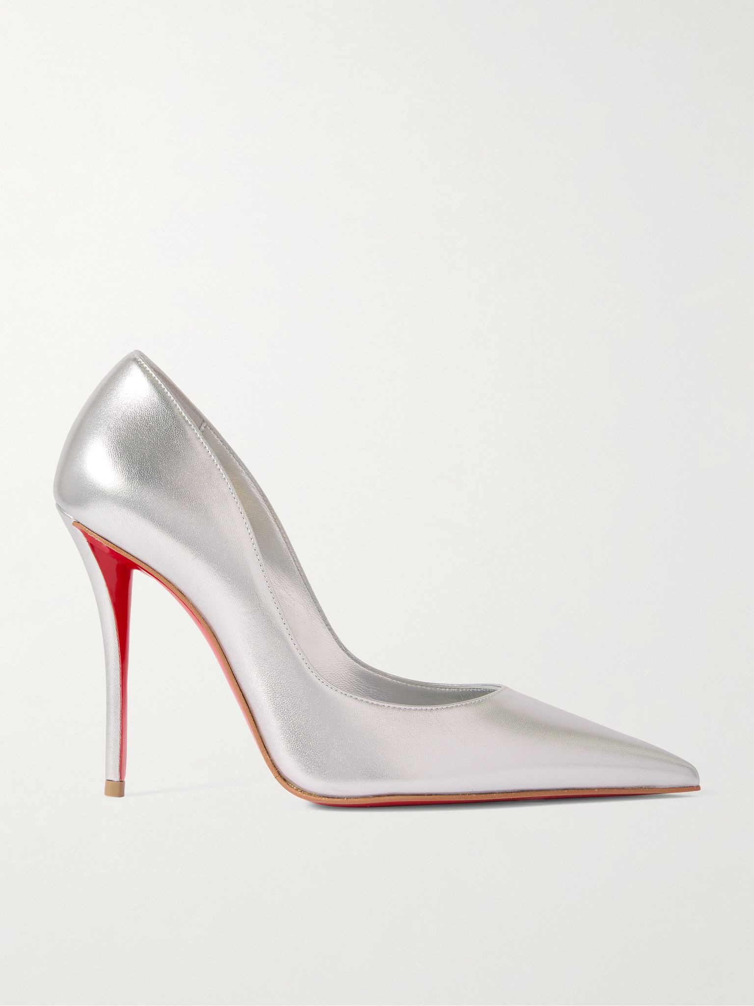 Miss Z 100 mirrored-leather pumps Silver - 1
