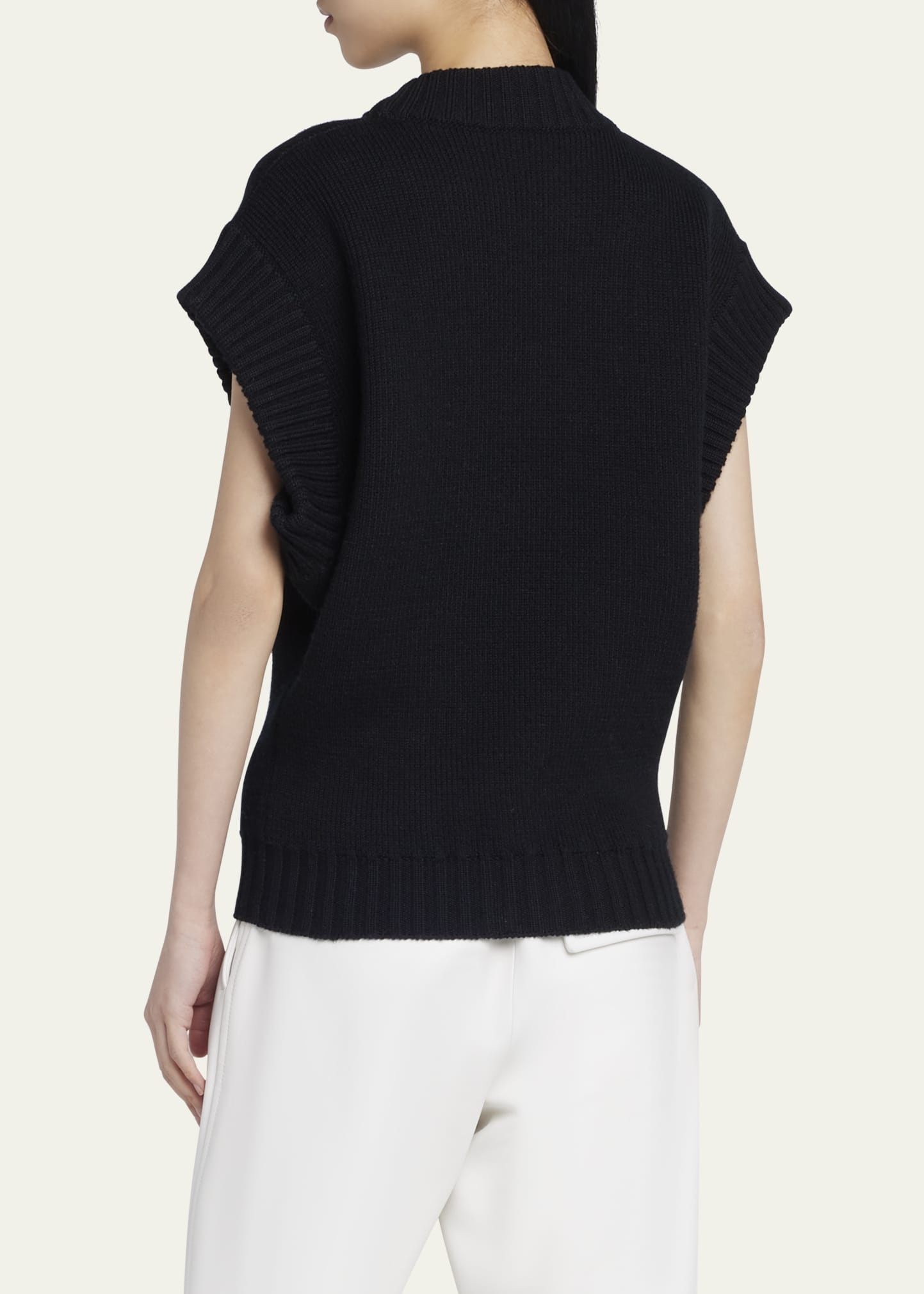 Short Sleeve Wool Sweater - 3