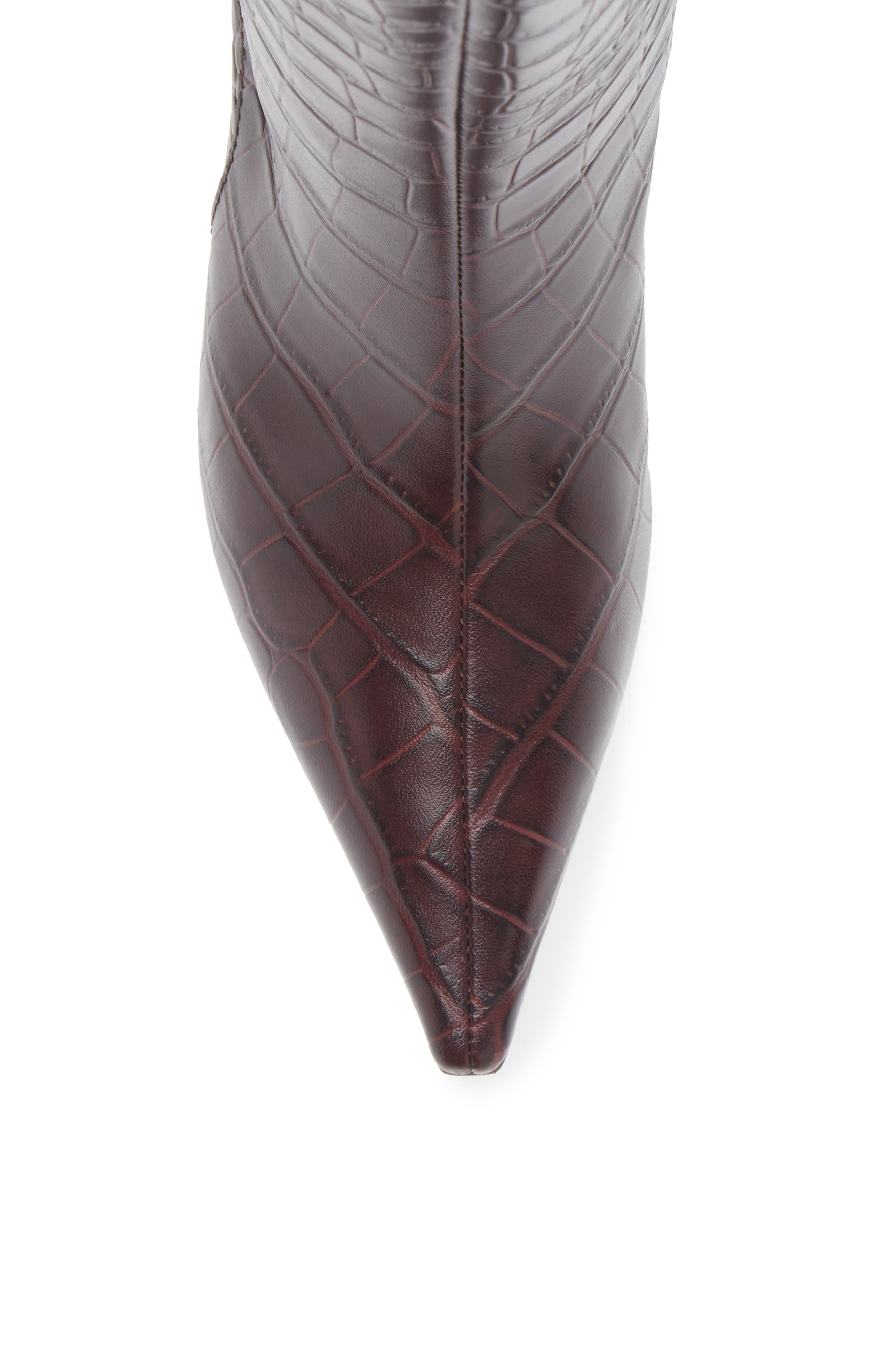 rag & bone Mott Pointed Toe Boot in Bordeaux Croc at Nordstrom - 5