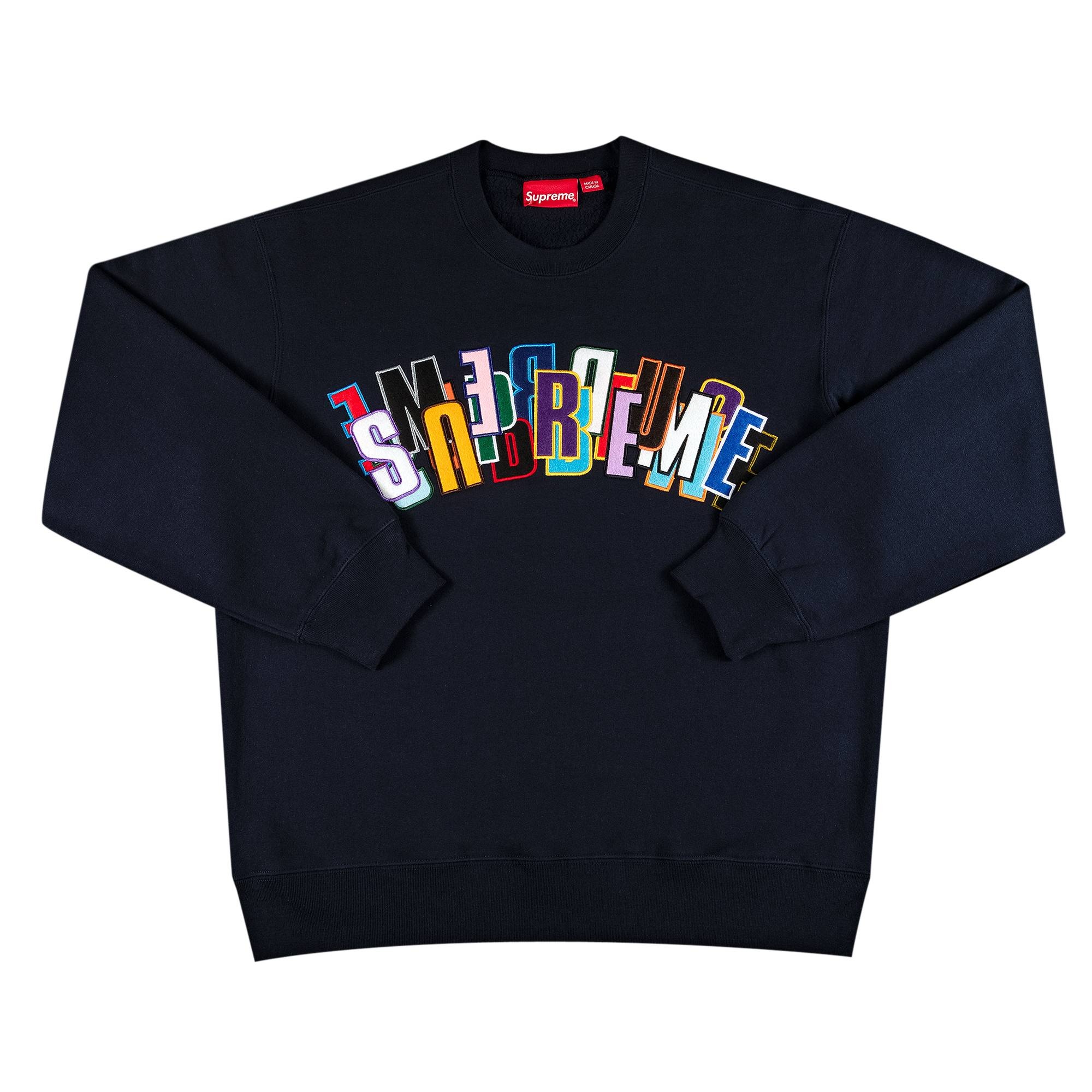 Supreme Stacked Crewneck 'Navy' - 1