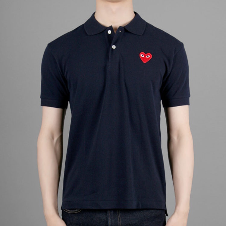 COMME des GARCONS PLAY Polo Red Emblem 'Navy' AZ-T006-051-2 - 5