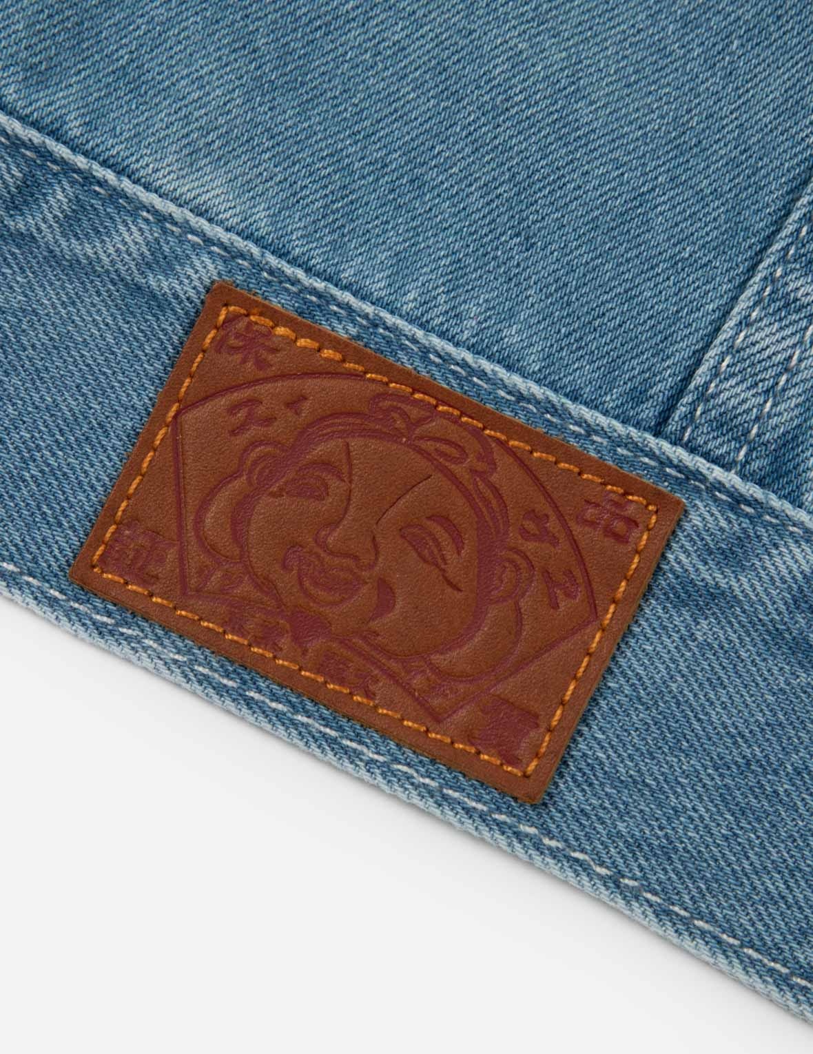 LOGO EMBROIDERY BLEACHED DENIM WAISTCOAT - 9