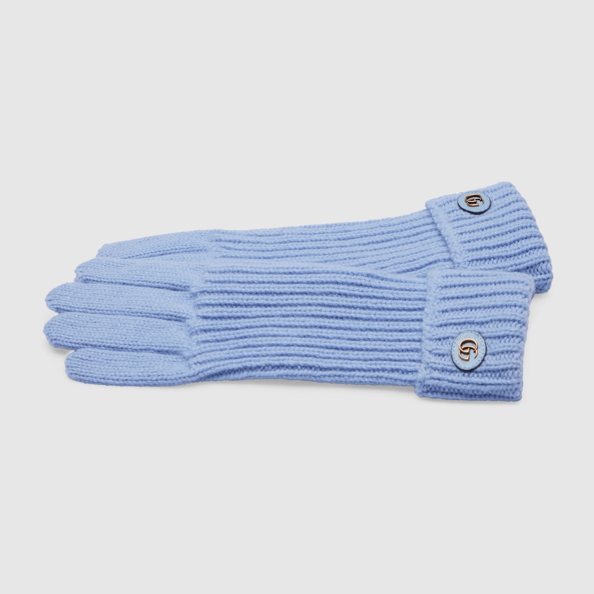 Wool cashmere gloves with Double G - 2