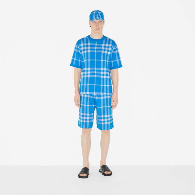 Burberry Check Wool Silk Jacquard Shorts outlook