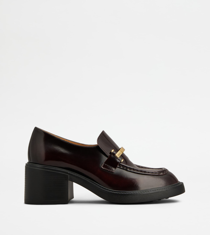 LOAFERS IN LEATHER - BURGUNDY 1