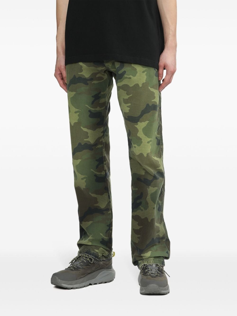 military print cotton trousers - 3