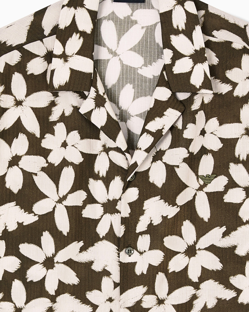 EMPORIO ARMANI FLOWER EAGLE PATTERN BEACHWEAR SHIRT outlook