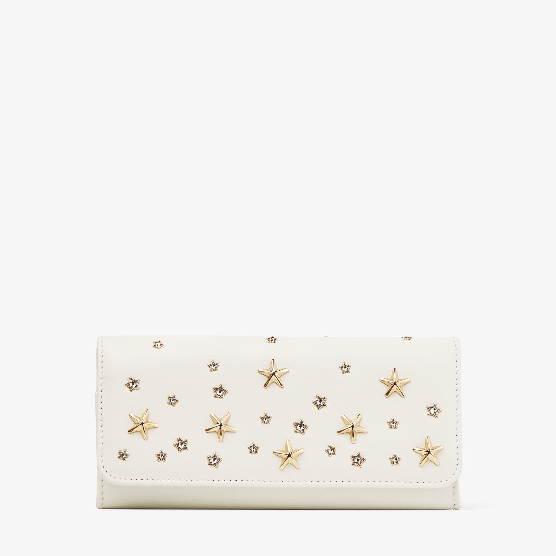 Nino
Latte Calf Leather Wallet with Metal and Crystal Stars - 1