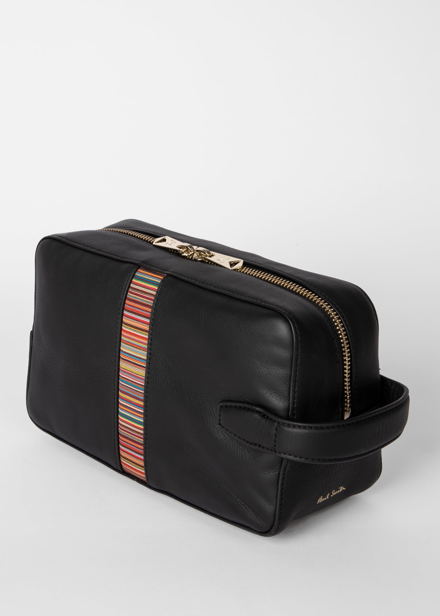 Leather 'Signature Stripe' Wash Bag - 2