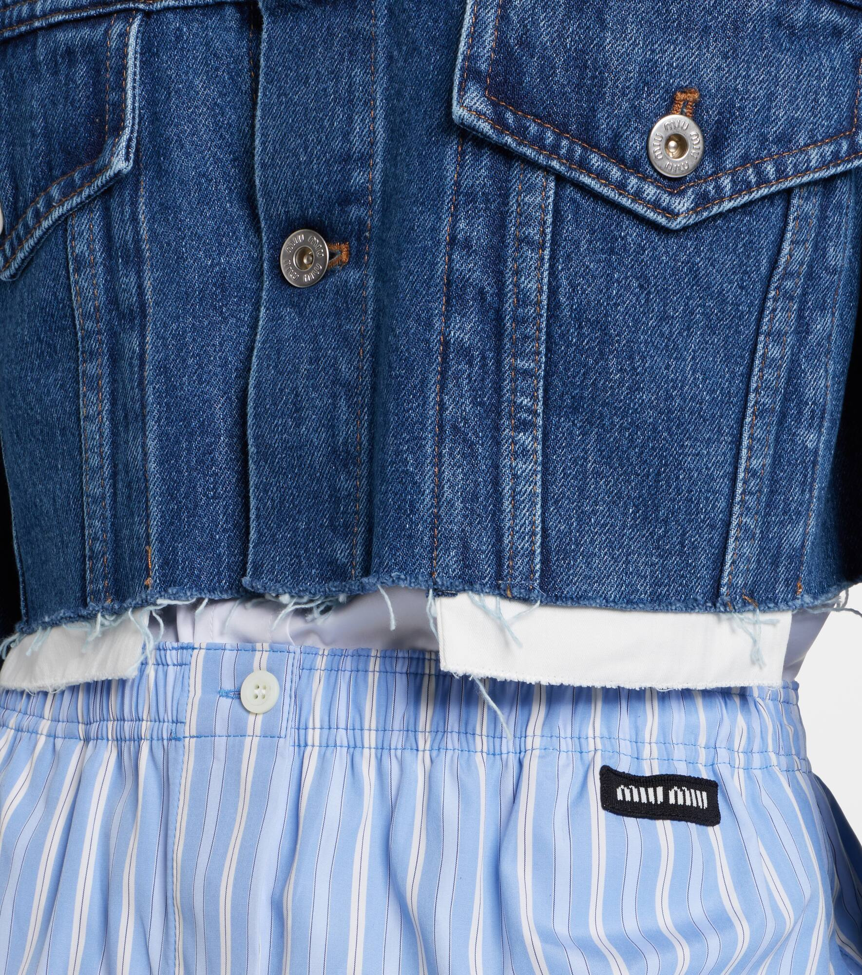 Cropped logo denim jacket - 5