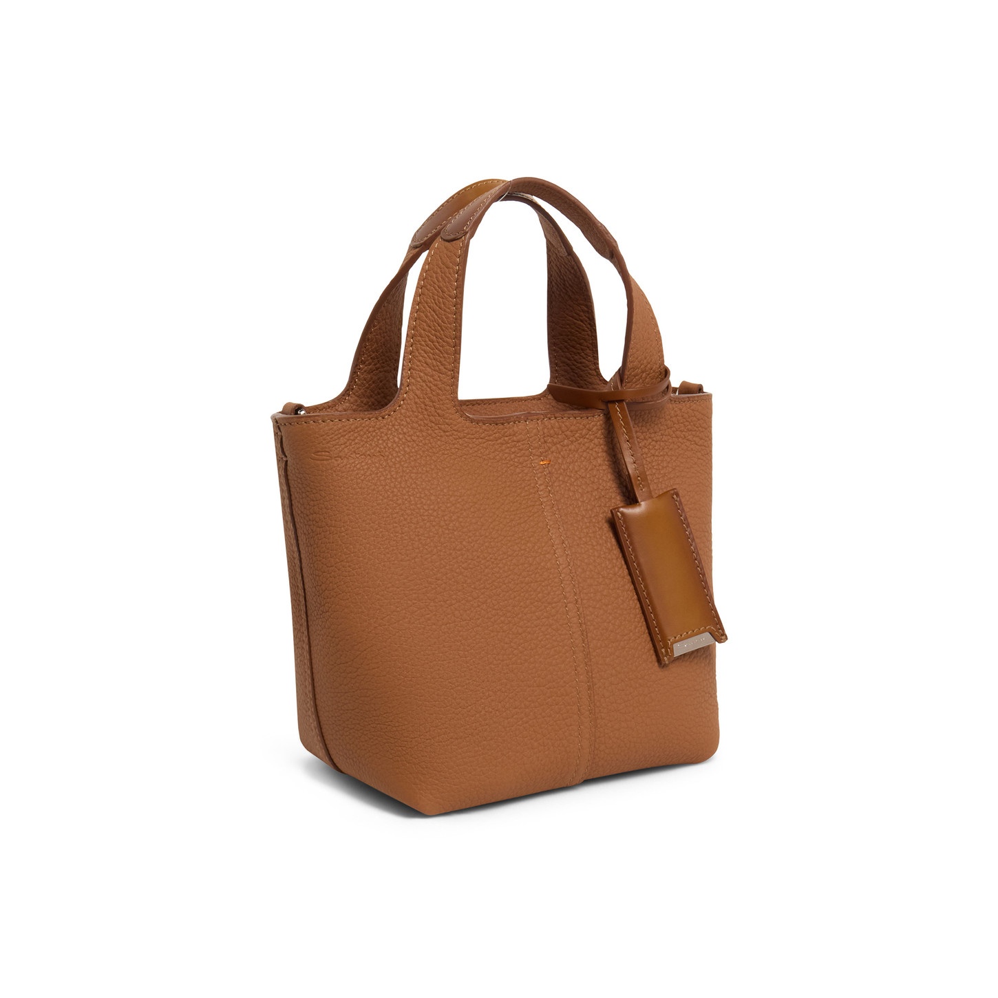 Light brown tumbled leather handbag - 5