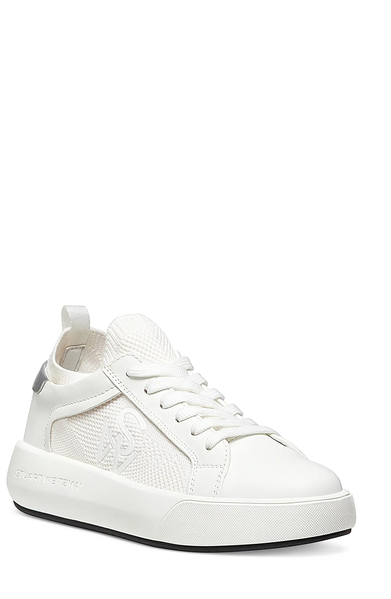 5050 Pro Sneaker in White/Silver Leather - 1