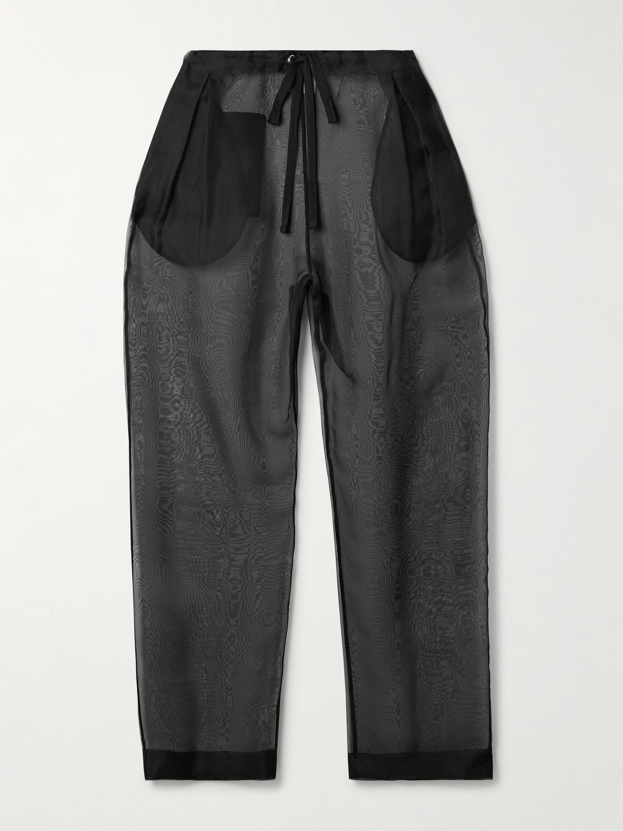 Trenton Pleated Silk-organza Tapered Pants - 1