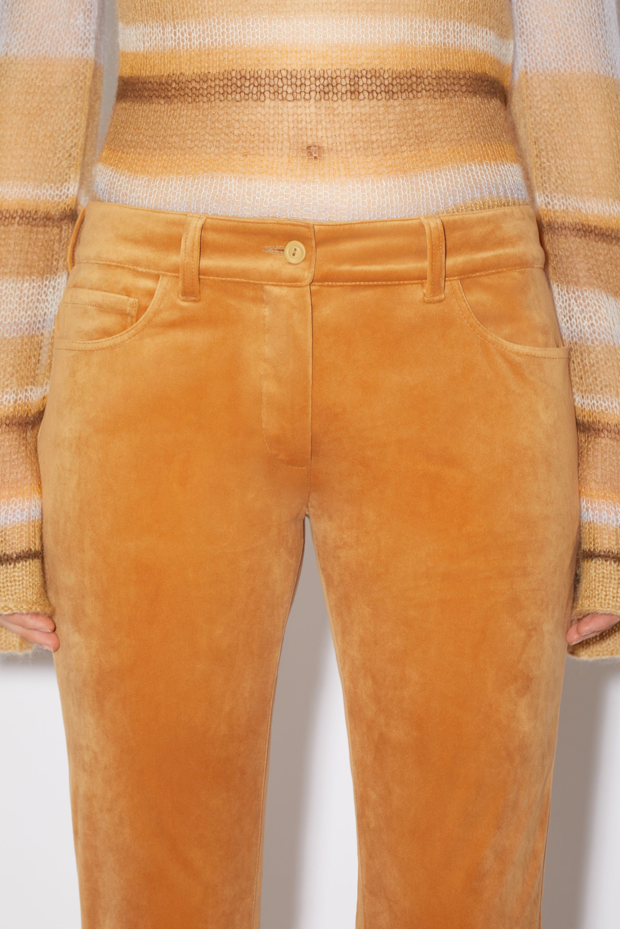 Velvet trousers - Honey yellow - 5