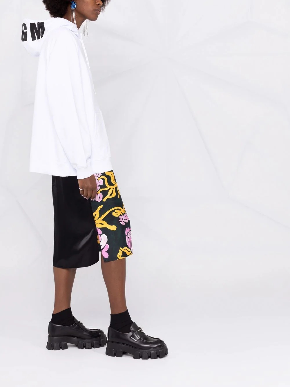 logo-print cotton hoodie - 6