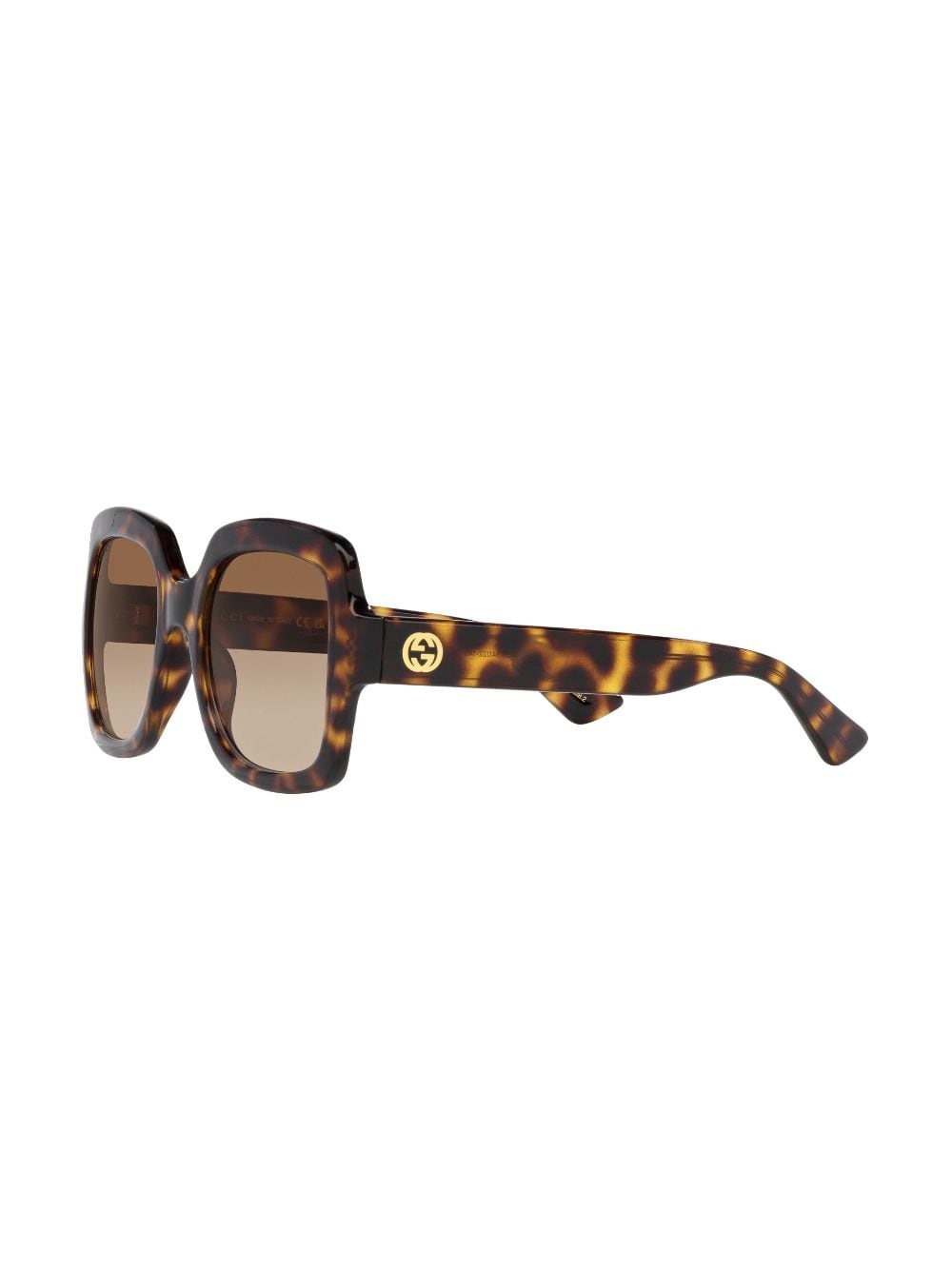 tortoiseshell-effect square-frame sunglasses - 3