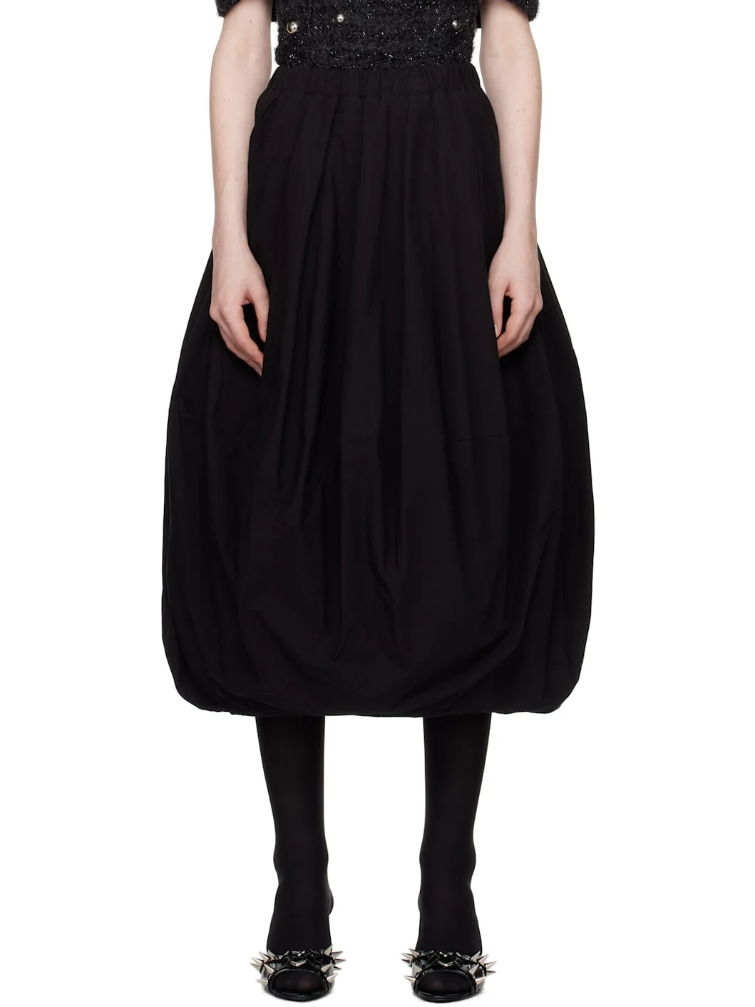 Black Cercle Midi Skirt - 1